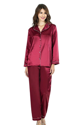 Saten Uzun Pijama Takımı
