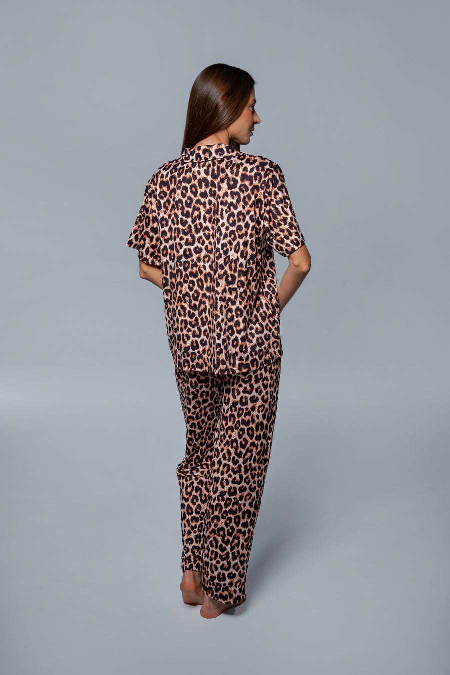Leopar Desenli  Pijama Takımı
